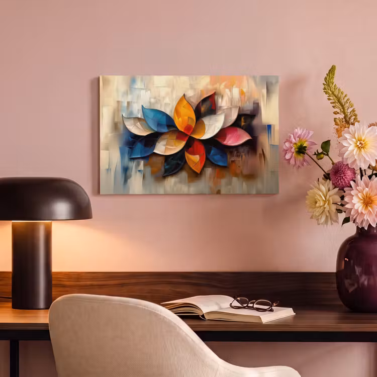 Canvas schilderij - Bloem - Abstract - Kleurrijk - Bladeren — 4