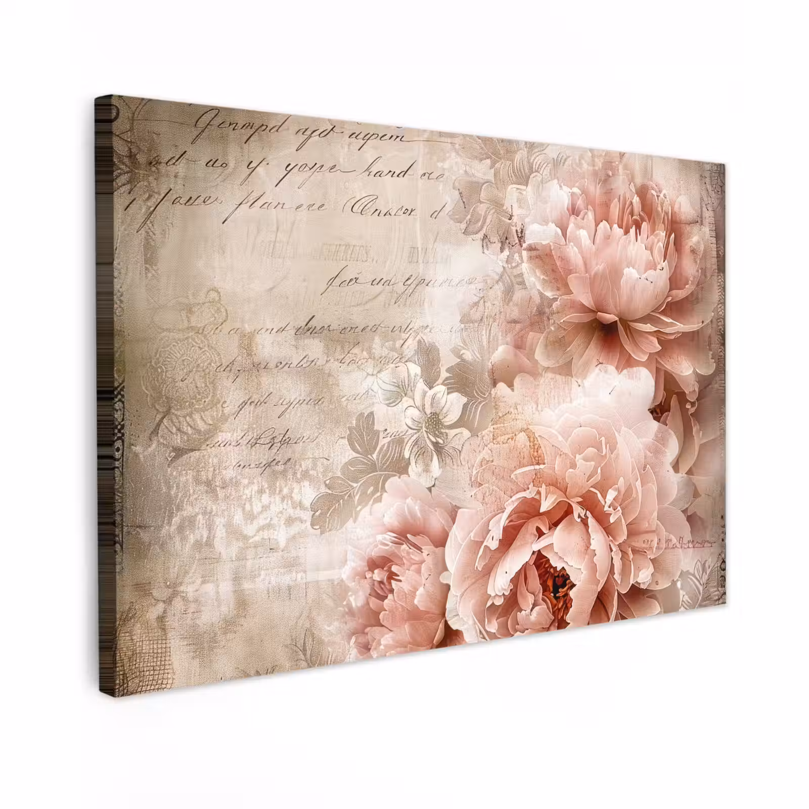 Canvas schilderij - Bloemen - Rozen - Boek - Kunst — 1