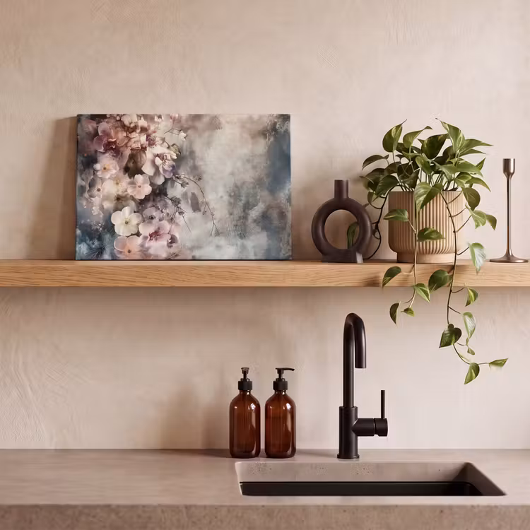 Canvas schilderij - Bloemen - Beton - Grijs - Flora — 3