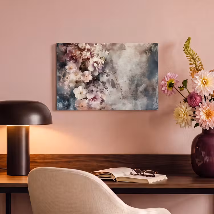 Canvas schilderij - Bloemen - Beton - Grijs - Flora — 4