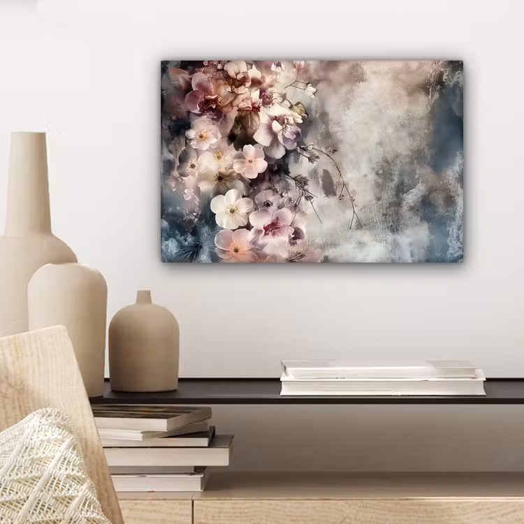 Canvas schilderij - Bloemen - Beton - Grijs - Flora — 5