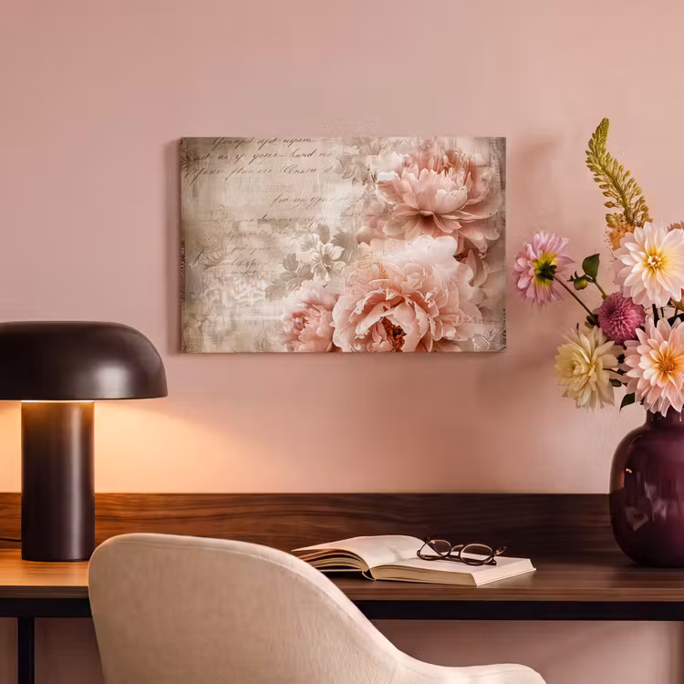 Canvas schilderij - Bloemen - Rozen - Boek - Kunst — 4