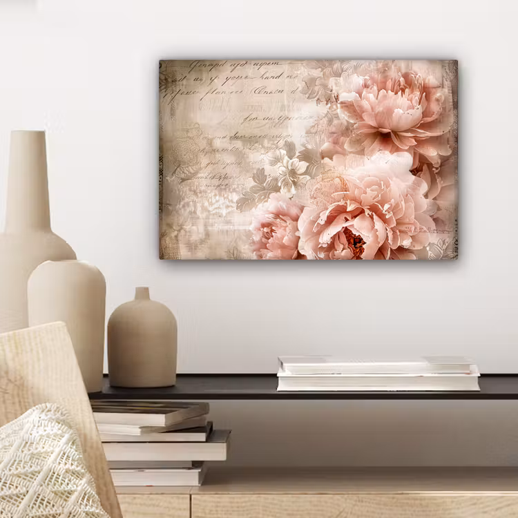 Canvas schilderij - Bloemen - Rozen - Boek - Kunst — 5