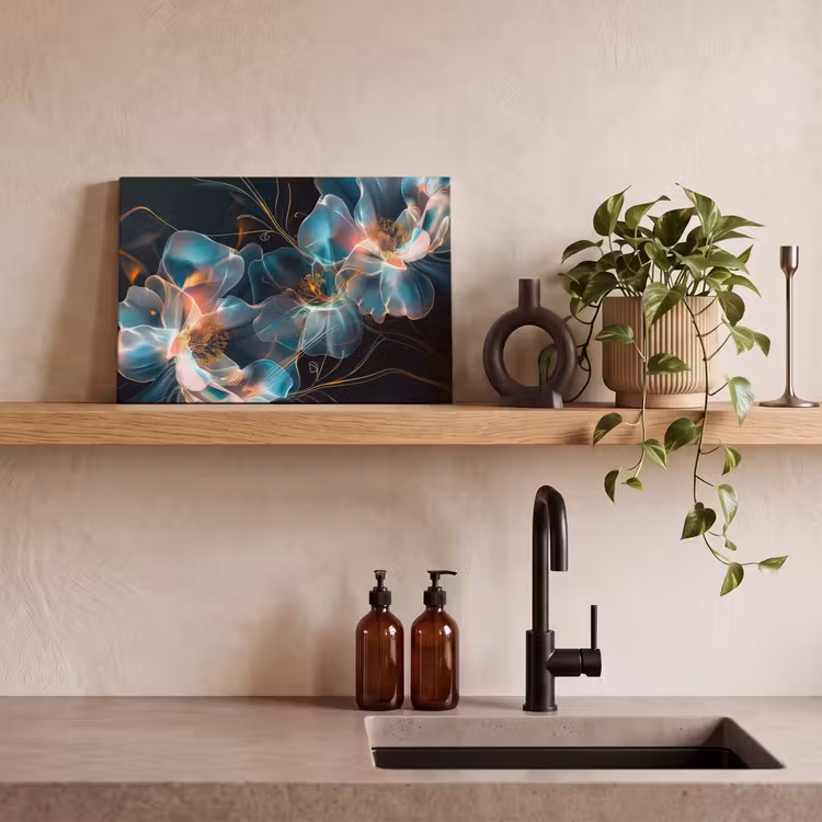 Canvas schilderij - Bloemen - Zwart - Licht - Flora — 3