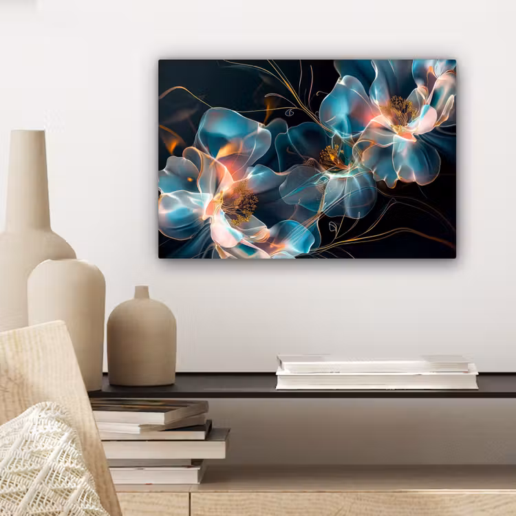 Canvas schilderij - Bloemen - Zwart - Licht - Flora — 5