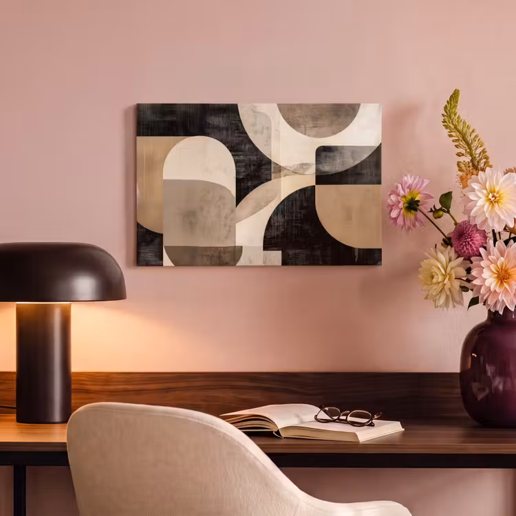Canvas schilderij - Abstract - Vormen - Modern - Beige — 4