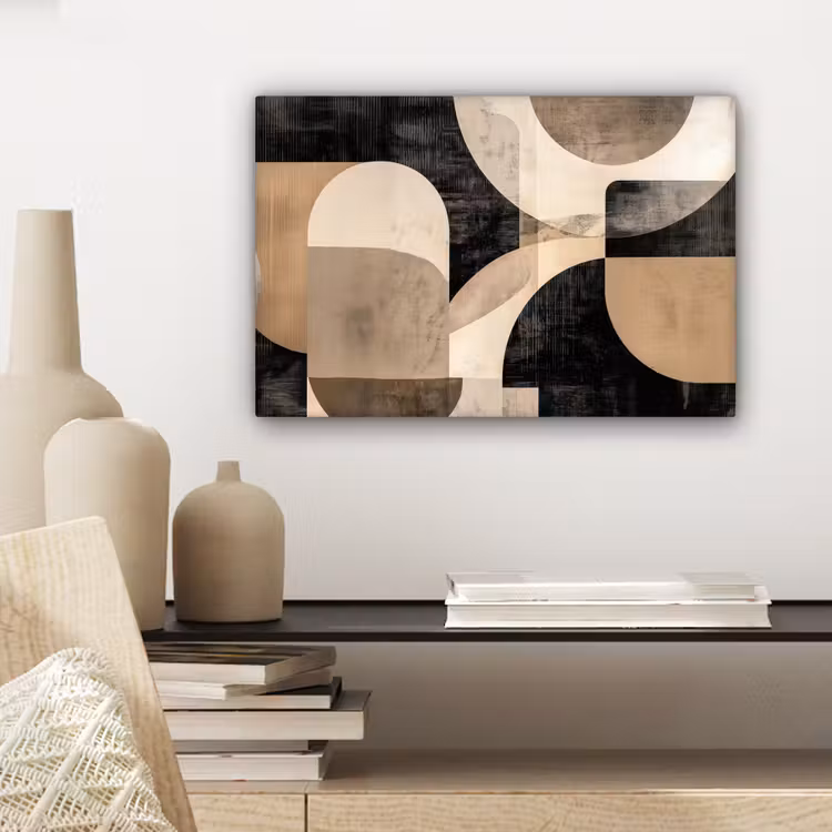 Canvas schilderij - Abstract - Vormen - Modern - Beige — 5