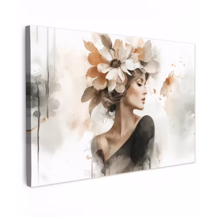 Canvas schilderij - Bloesem - Portret - Gezicht — 1