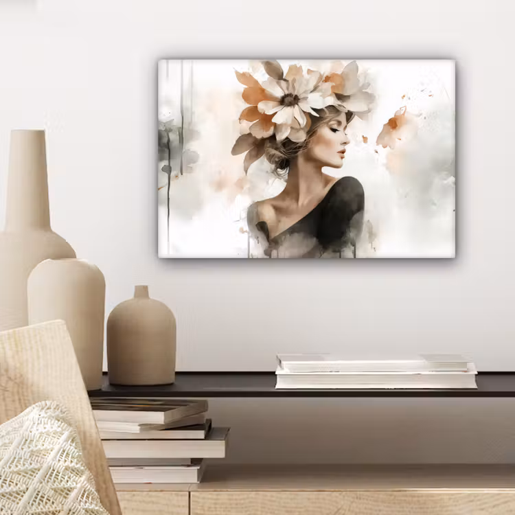 Canvas schilderij - Bloesem - Portret - Gezicht — 5