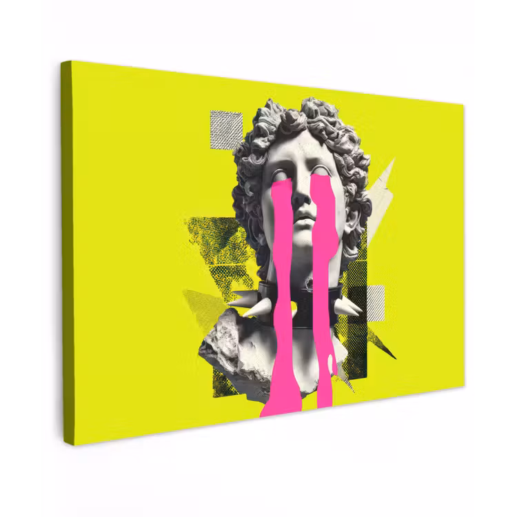 Canvas schilderij - Buste - Verf - Geel — 1