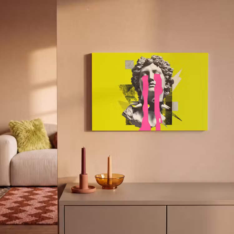 Canvas schilderij - Buste - Verf - Geel — 2
