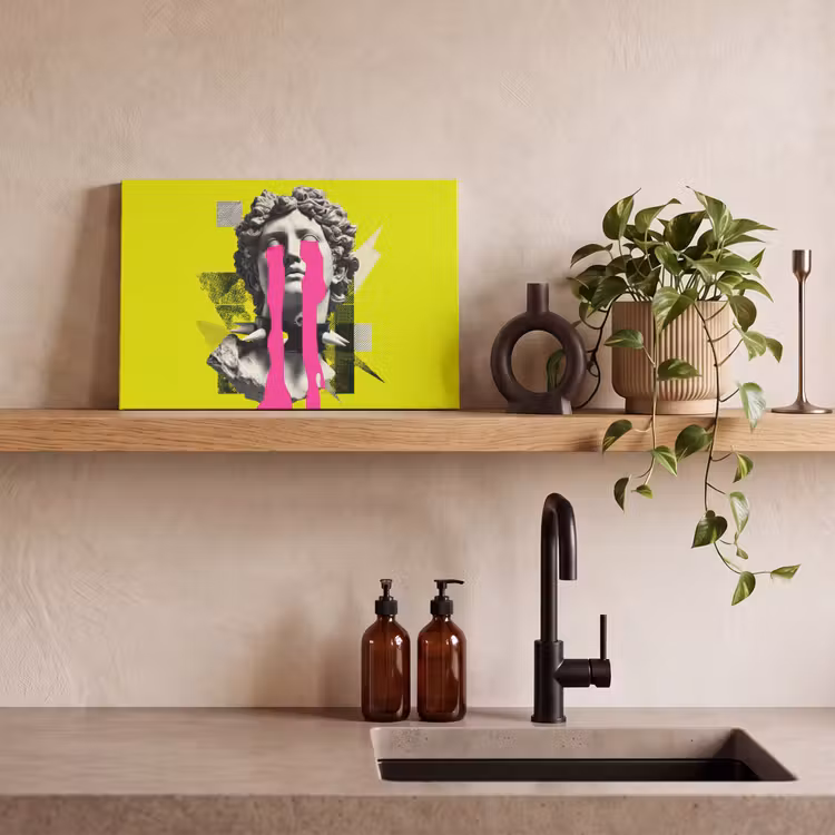 Canvas schilderij - Buste - Verf - Geel — 3