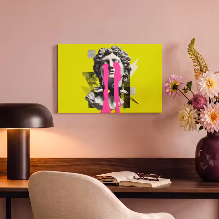 Canvas schilderij - Buste - Verf - Geel — 4