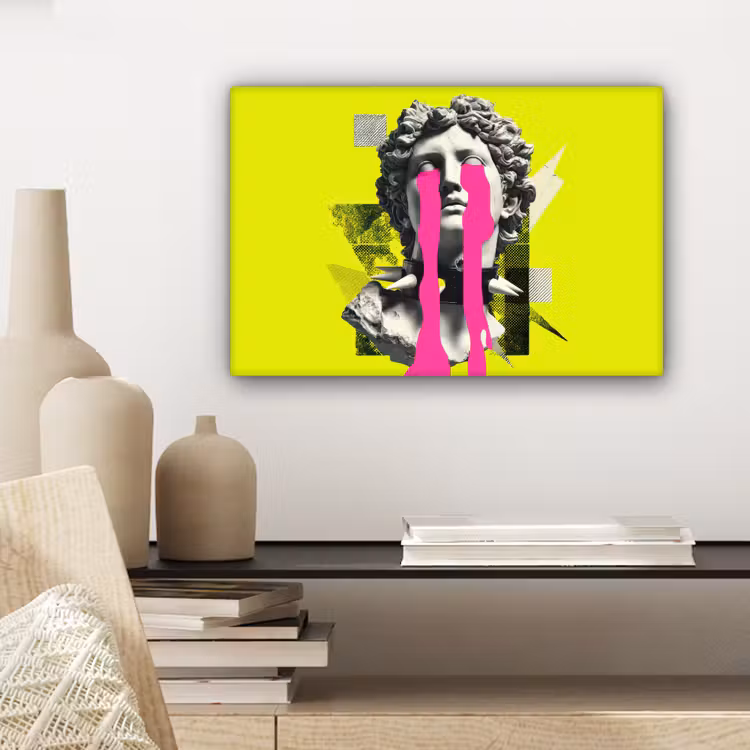 Canvas schilderij - Buste - Verf - Geel — 5