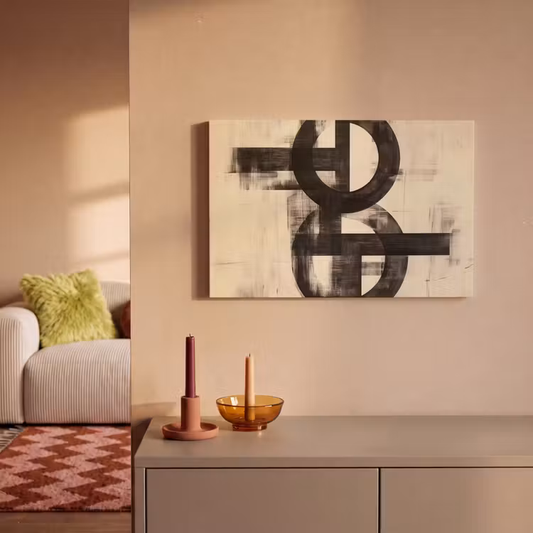Canvas schilderij - Cirkels - Balken - Zwart - Abstract — 2