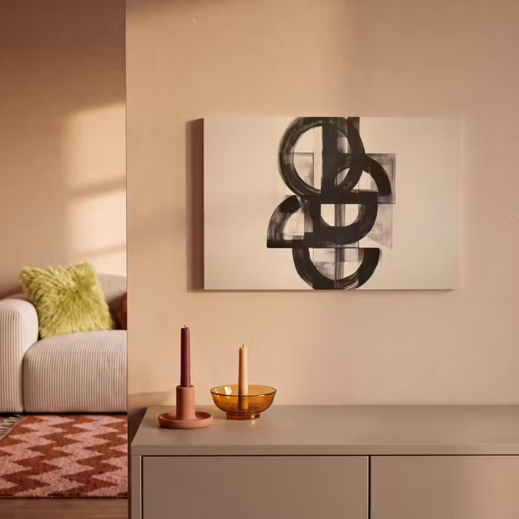 Canvas schilderij - Cirkels - Lijnen - Vormen - Zwart — 2