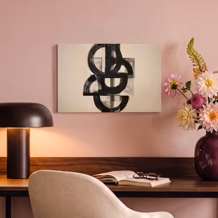 Canvas schilderij - Cirkels - Lijnen - Vormen - Zwart — 4
