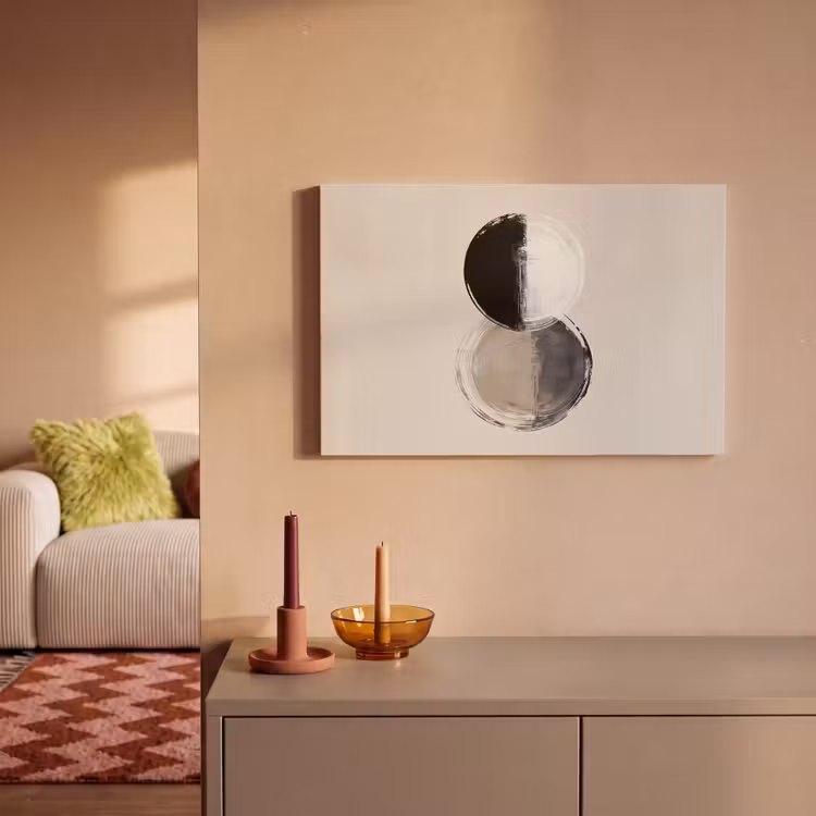 Canvas schilderij - Cirkels - Strepen - Minimalistisch - Zwart — 2