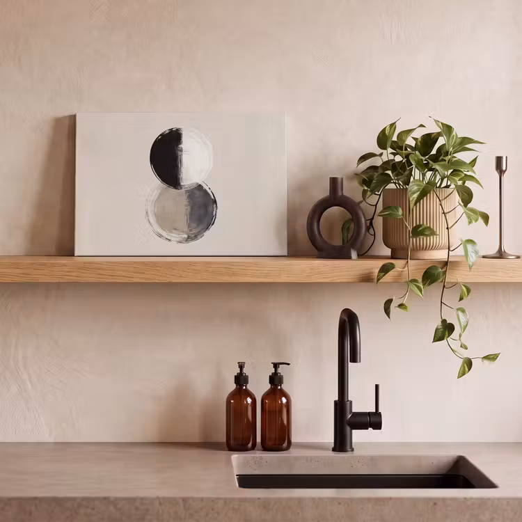 Canvas schilderij - Cirkels - Strepen - Minimalistisch - Zwart — 3