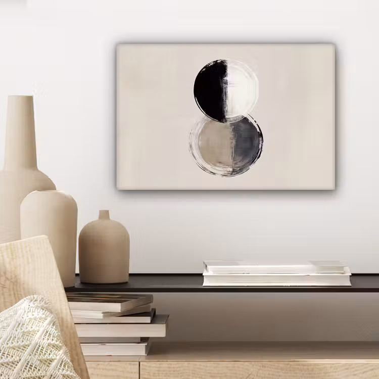 Canvas schilderij - Cirkels - Strepen - Minimalistisch - Zwart — 5