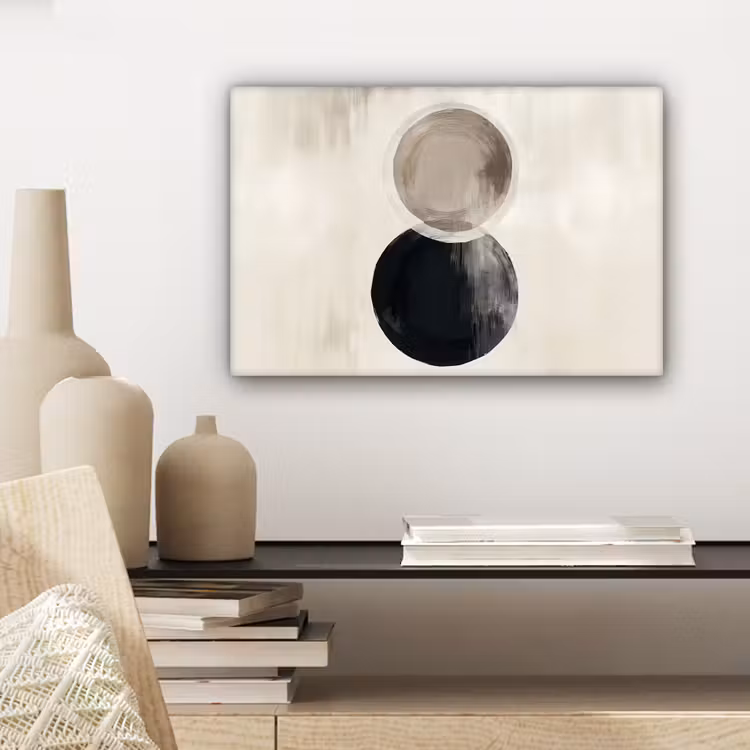 Canvas schilderij - Cirkels - Vorm - Beige - Abstract — 5