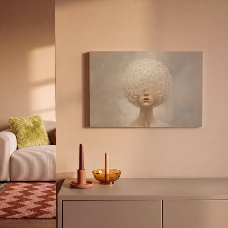 Canvas schilderij - Dromerig - Beige - Paardenbloemzaadjes — 2