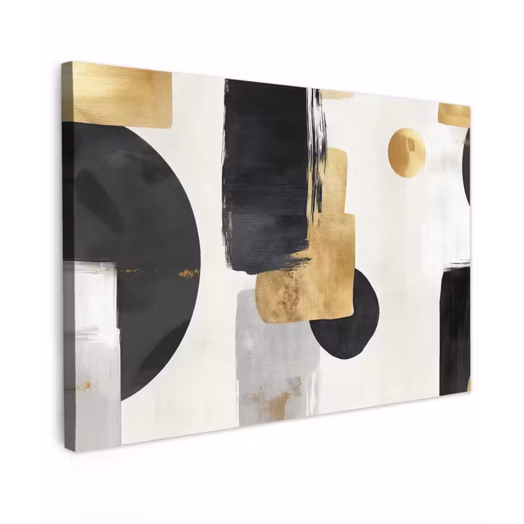 Canvas schilderij - Goud - Rechthoeken - Cirkels - Abstract — 1