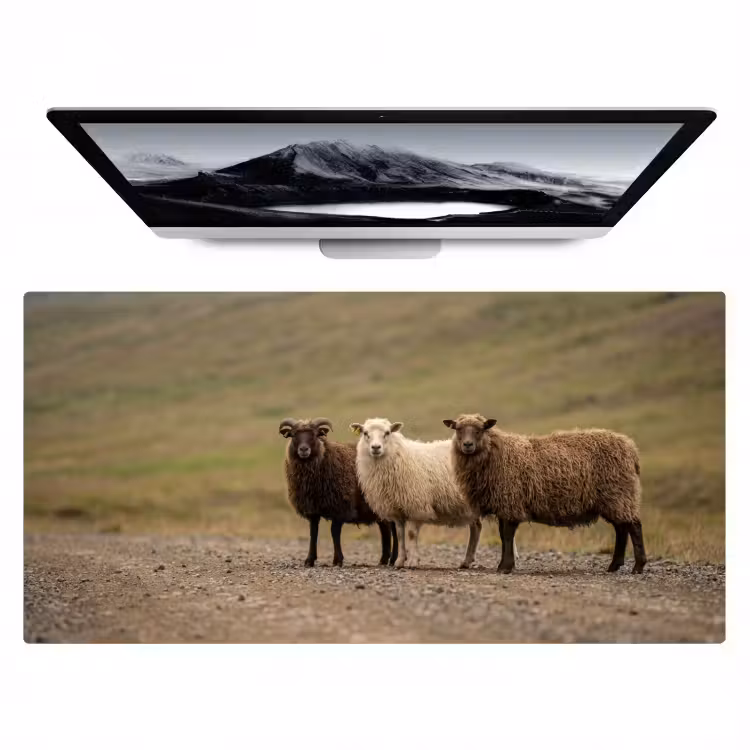 Bureau onderlegger - Schapen - Bruin - Wit - Grindpad — 1