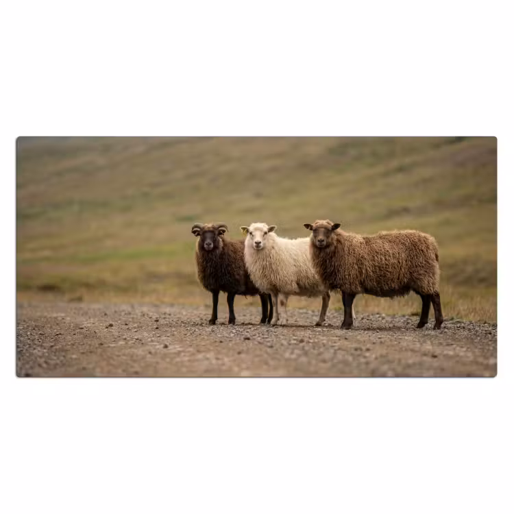 Bureau onderlegger - Schapen - Bruin - Wit - Grindpad — 2