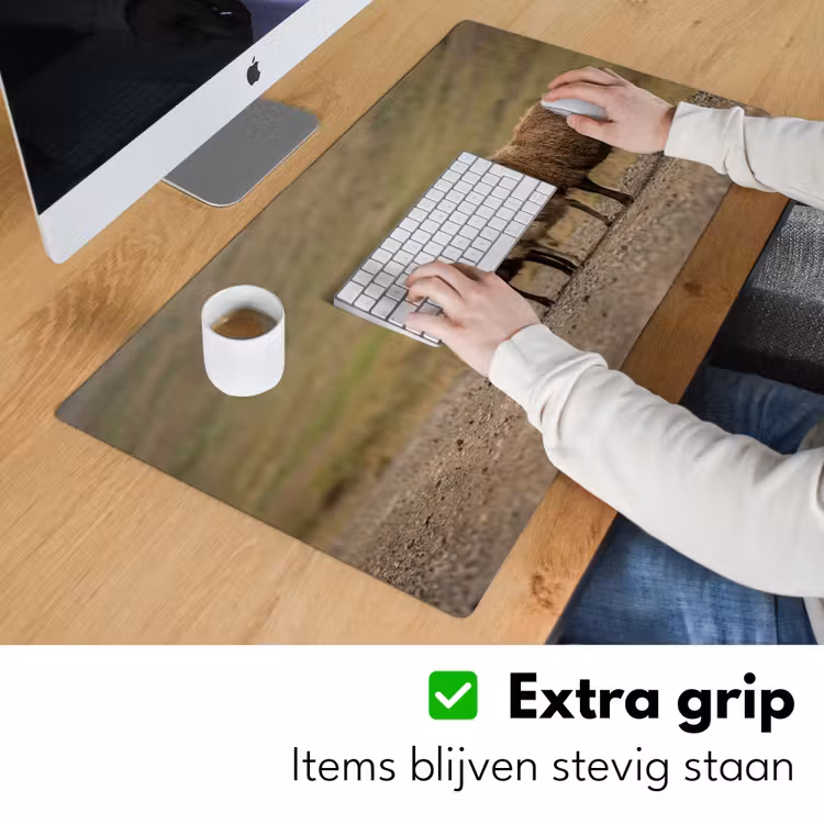 Bureau onderlegger - Schapen - Bruin - Wit - Grindpad — 6