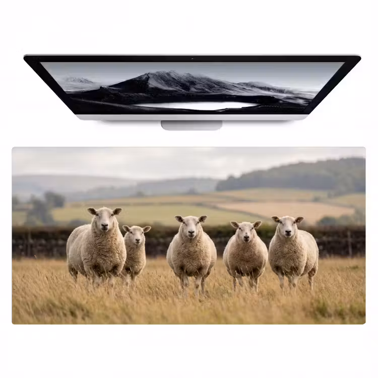 Bureau onderlegger - Schapen - Weidenlandschap - Heuvels — 1