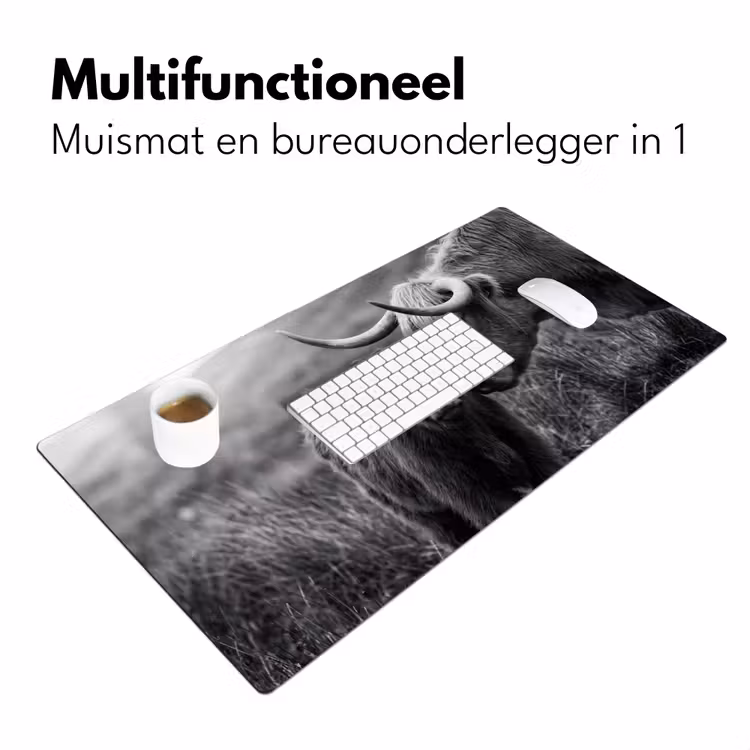 Bureau onderlegger - Schotse hooglander - Kalf - Zwart - Wit — 7