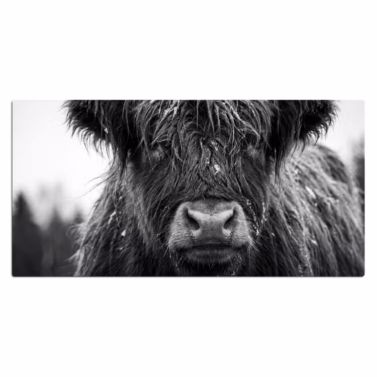 Bureau onderlegger - Schotse hooglander - Zwart - Wit - Sneeuwvlokken — 2