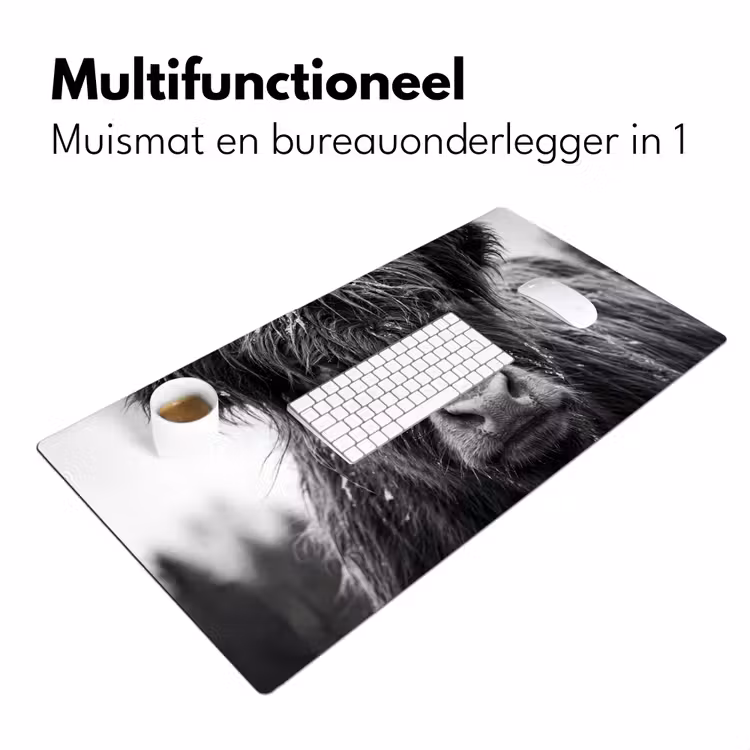 Bureau onderlegger - Schotse hooglander - Zwart - Wit - Sneeuwvlokken — 7