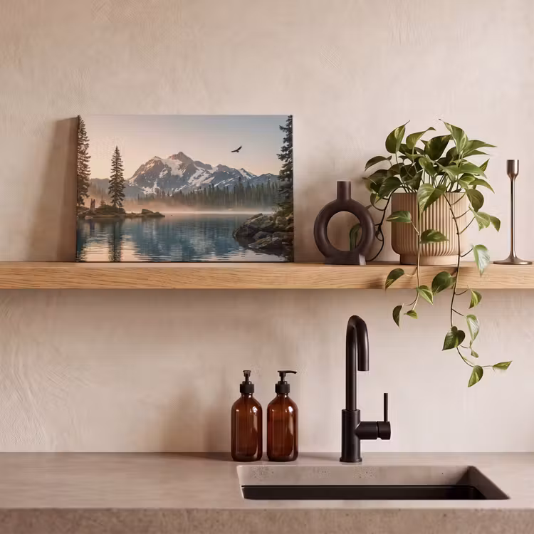 Canvas schilderij - Bergen - Water - Bomen — 3