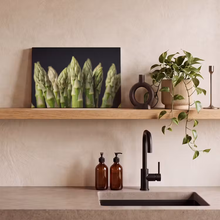 Canvas schilderij - Asperges - Groen - Zwart — 3