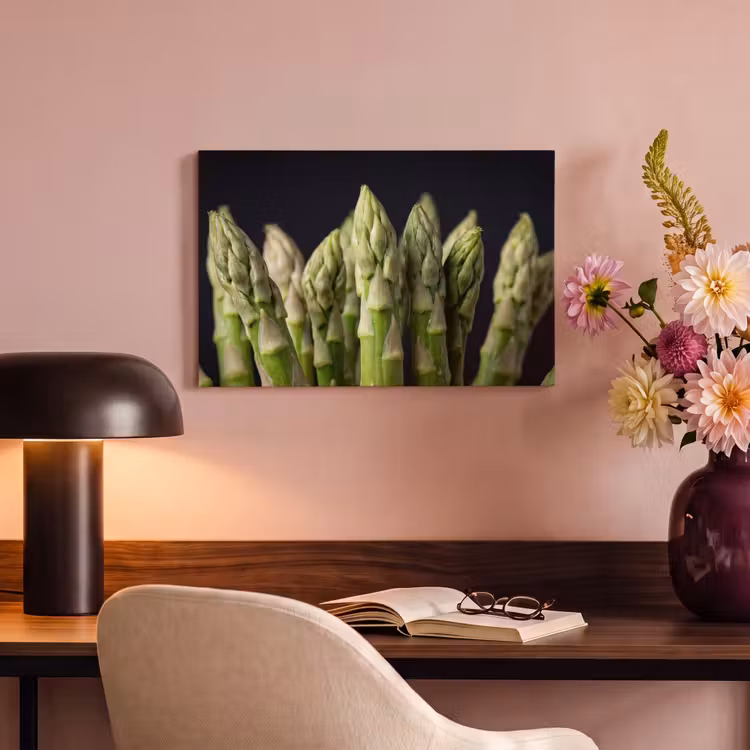 Canvas schilderij - Asperges - Groen - Zwart — 4