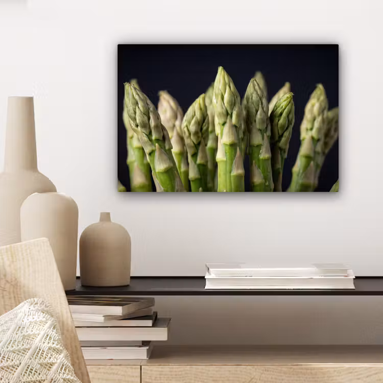 Canvas schilderij - Asperges - Groen - Zwart — 5