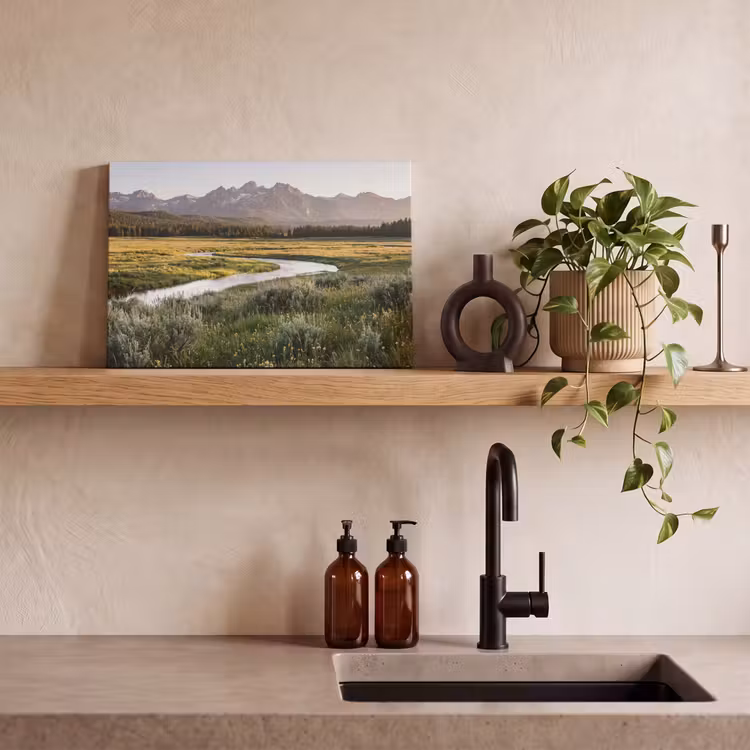 Canvas schilderij - Berglandschap - Rivier - Bos — 3