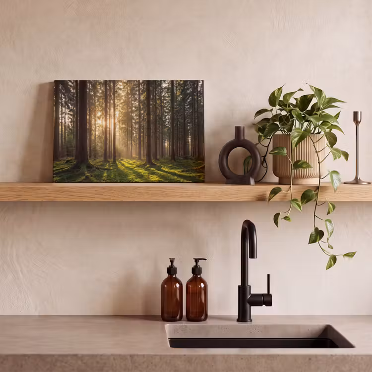Canvas schilderij - Bos - Gras - Zonlicht — 3