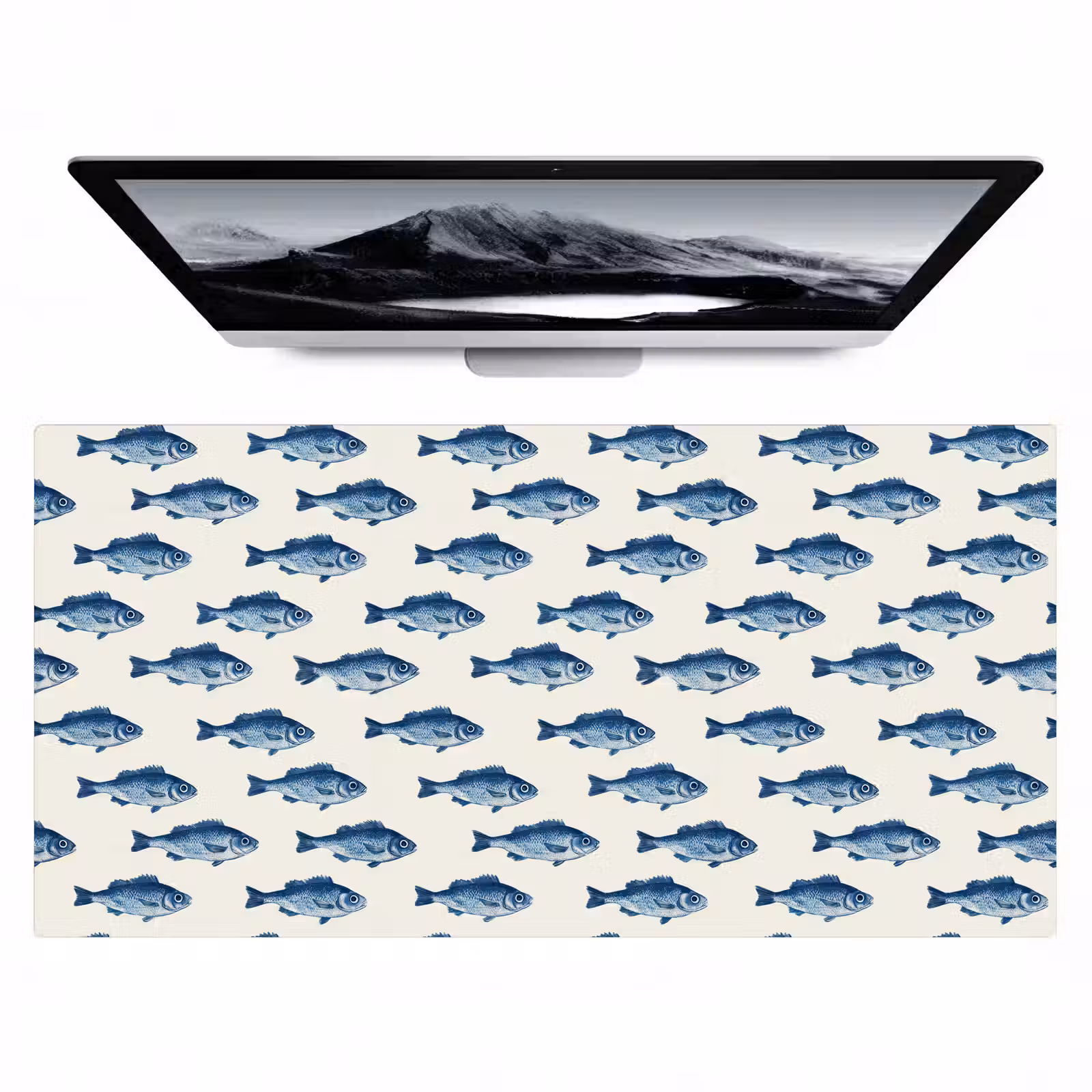 Bureau onderlegger - Vis - Patroon - Blauw — 1