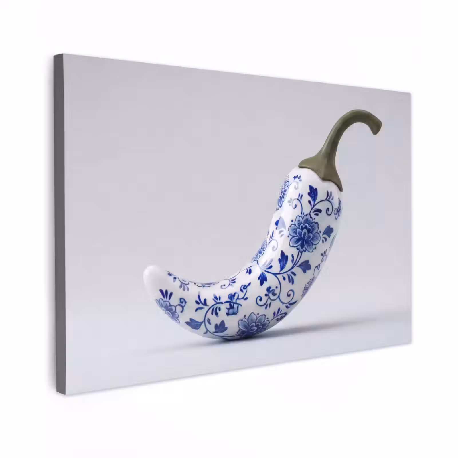 Canvas schilderij - Chilipeper - Keramiek - Blauw — 1