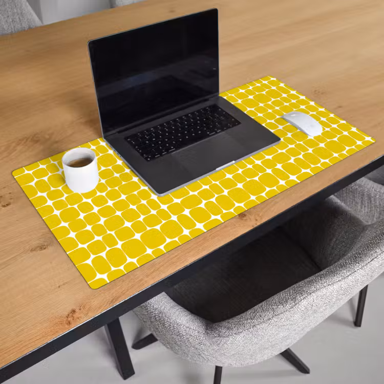 Bureau onderlegger - Stippen - Modern - Geel — 3