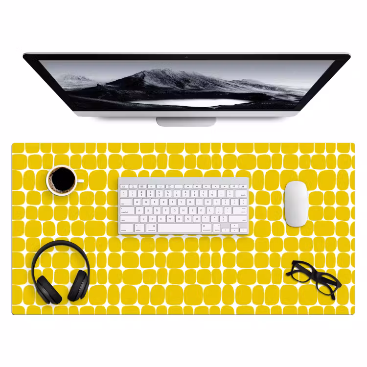 Bureau onderlegger - Stippen - Modern - Geel — 4