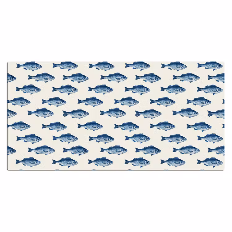 Bureau onderlegger - Vis - Patroon - Blauw — 2