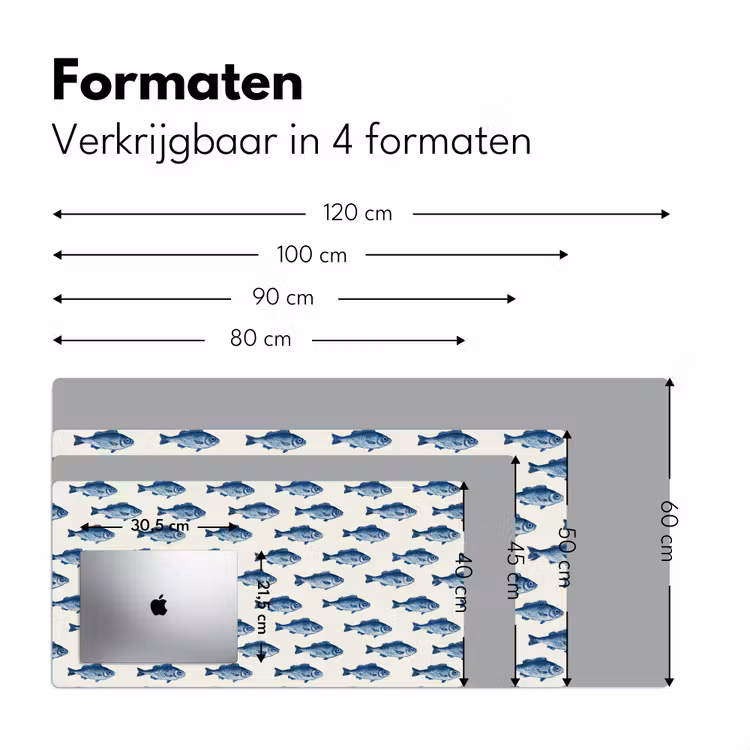 Bureau onderlegger - Vis - Patroon - Blauw — 8