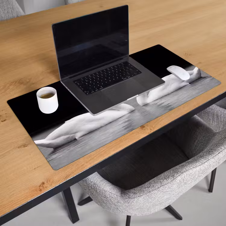 Bureau onderlegger - Zwanen - Hart - Zwart - Wit — 3