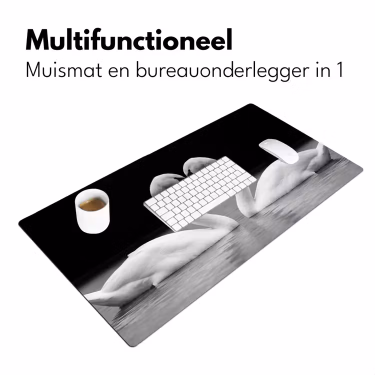 Bureau onderlegger - Zwanen - Hart - Zwart - Wit — 7