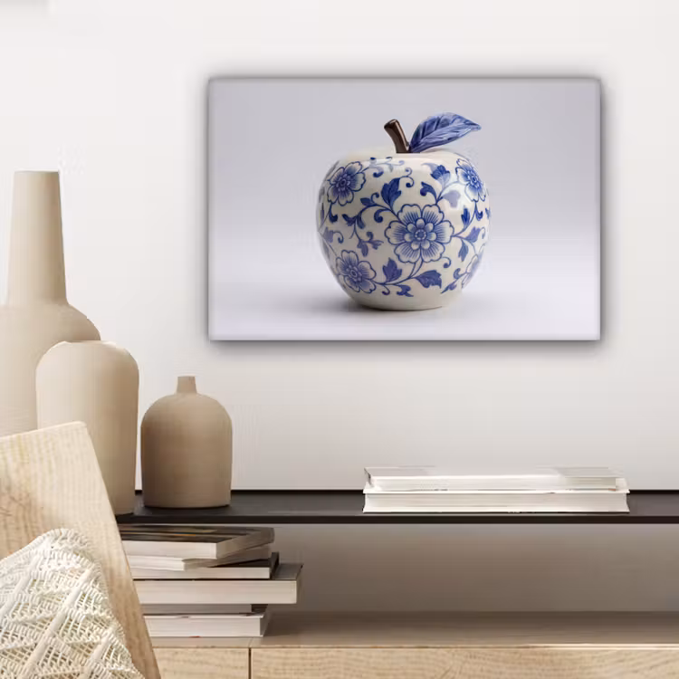 Canvas schilderij - Appel - Blauw - Klassiek — 5
