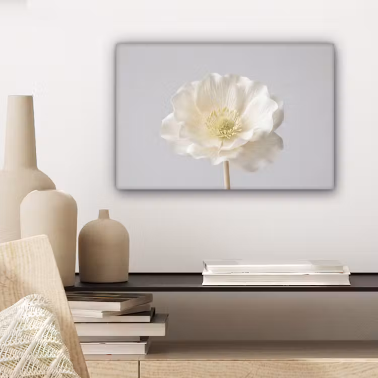 Canvas schilderij - Bloem - Minimalistisch -Wit — 5